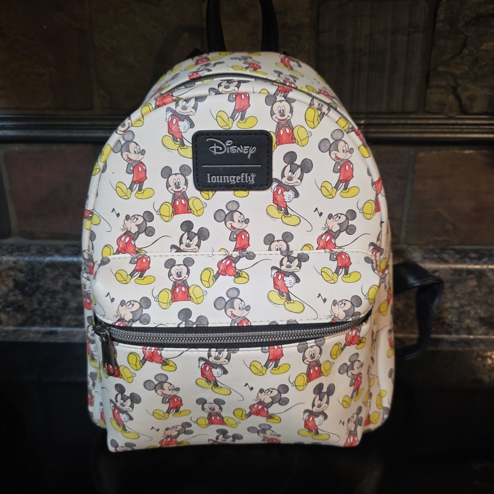 Loungefly Disney Mickey Mouse Backpack - White and Yellow